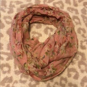 Pink floral infinity scarf